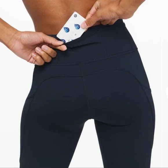 Lululemon Fast & Free Crop II 19” Non-Reflective In True Navy Size 6 - Picture 3 of 11